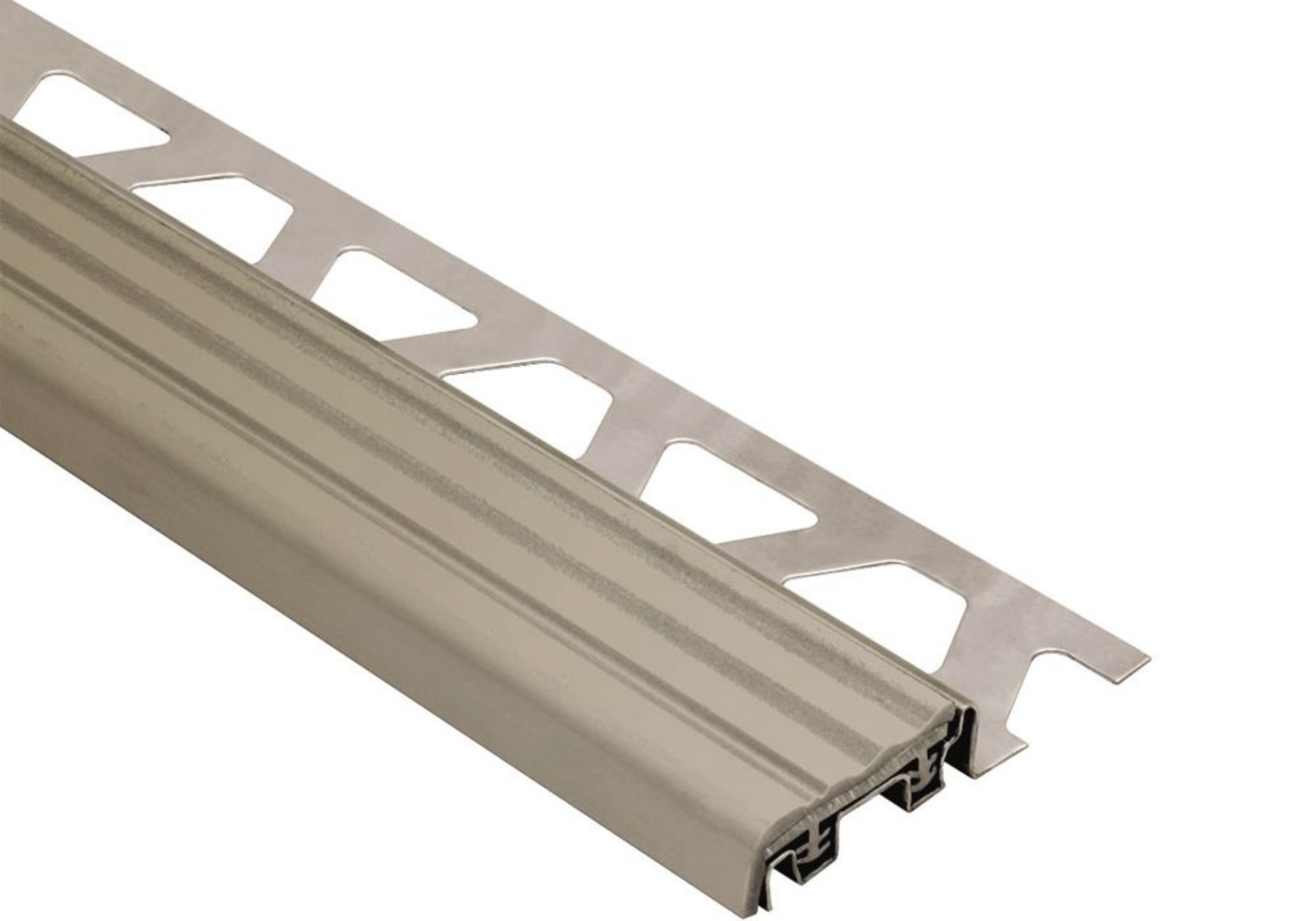 Schluter Trep-Se 3/8" Inox 1-1/32" Insert Gris G10SE