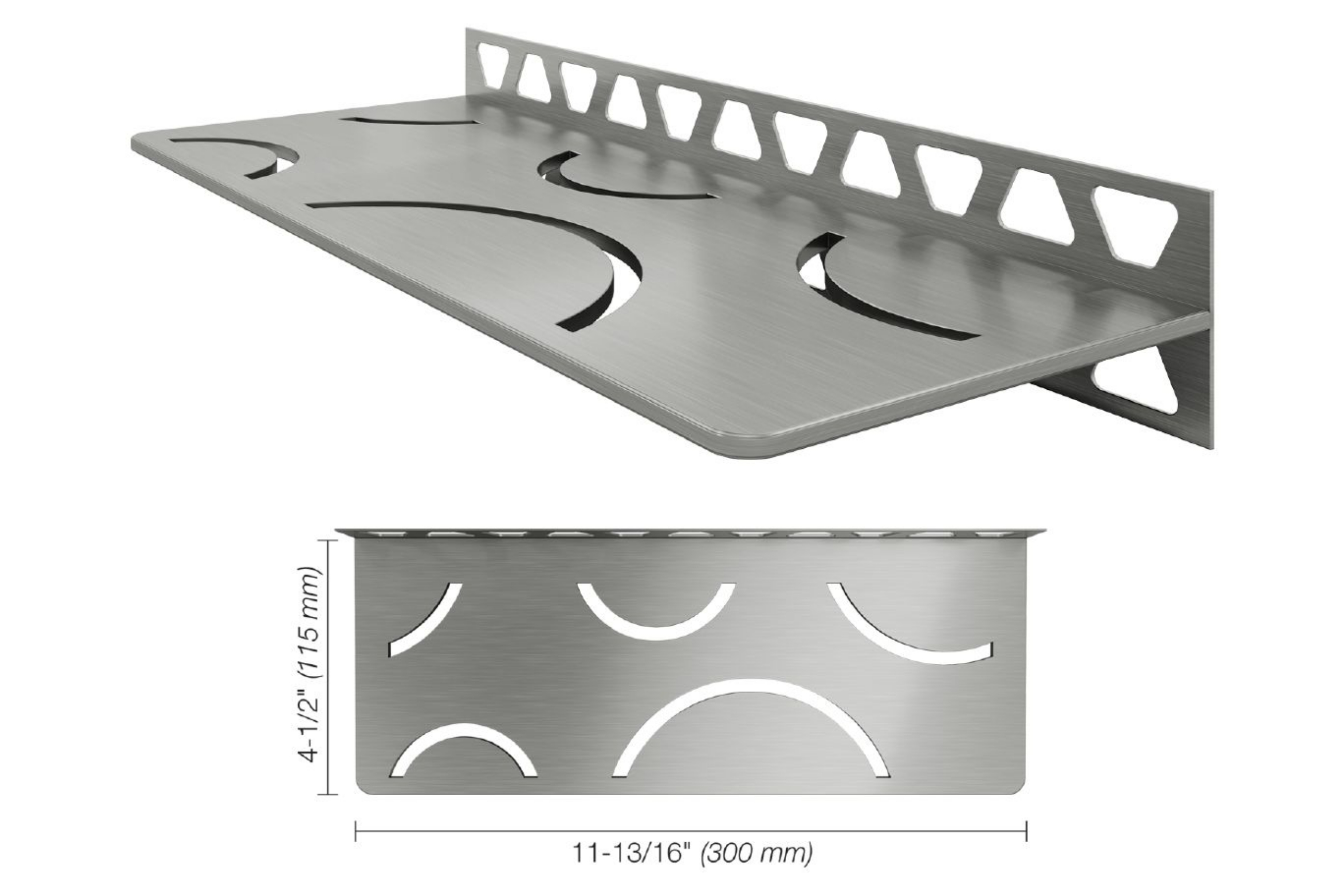 Schluter Shelf Rectangle Mur Curve Inox Brossé SWS1D6EB