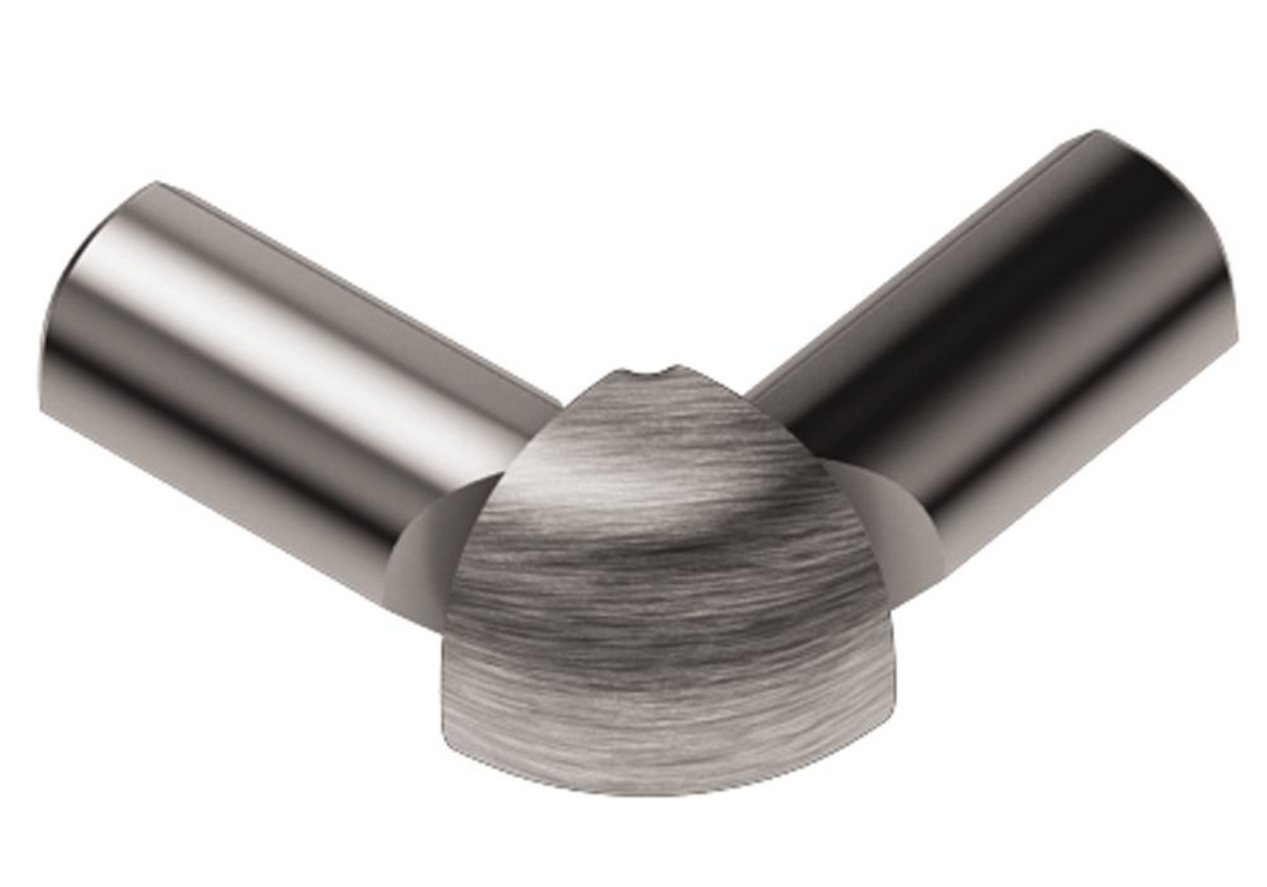 Schluter Rondec Coin Ext 2-Bouts 1/2" Alum Chromé Brossé E2L/RO125ACGB