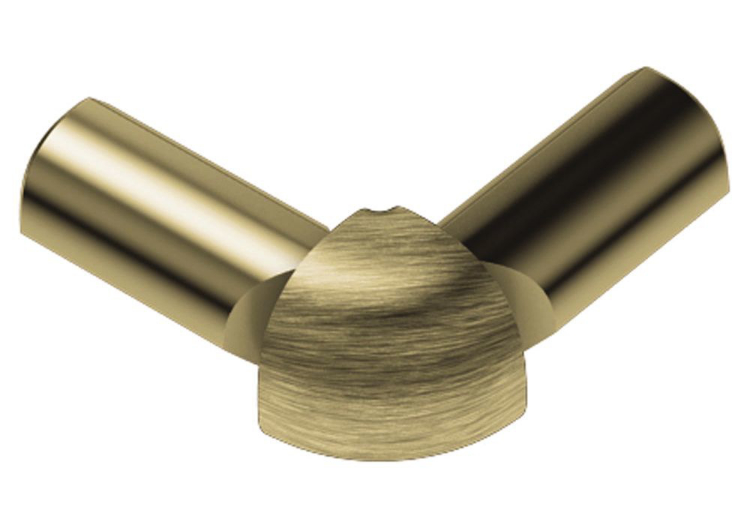 Schluter Rondec Coin Ext 2-Bouts 1/2" Alum Laiton Brossé E2L/RO125AMGB