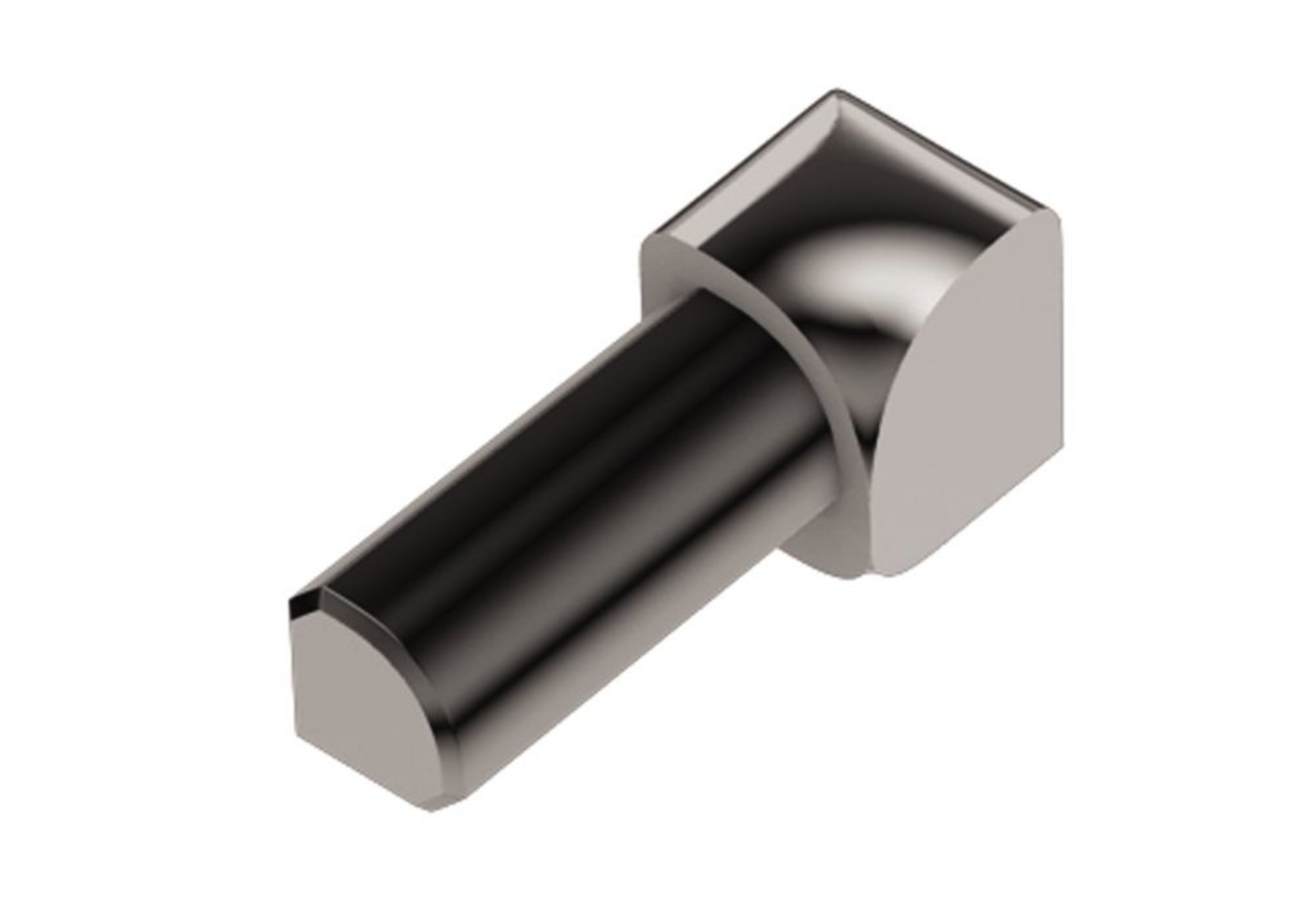 Schluter Rondec Coin Int 1/4" Alum Apparence Inox ID/RO60E