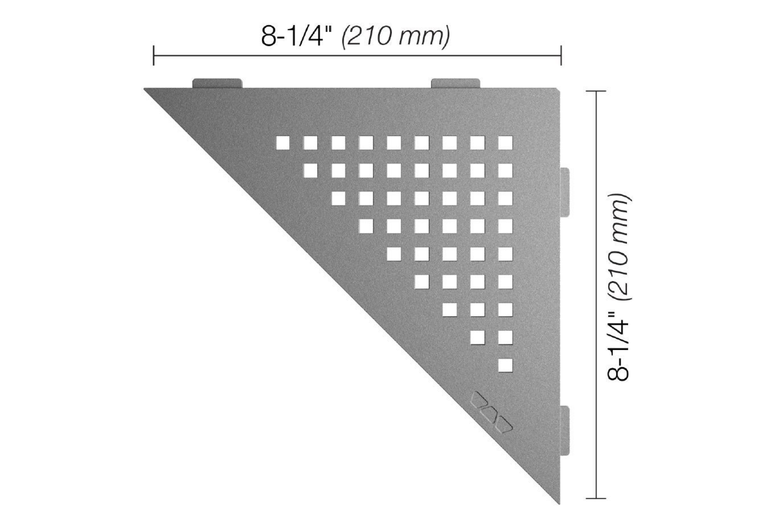 Schluter Shelf-E Triangle Coin Square Étain SES1D3TSG