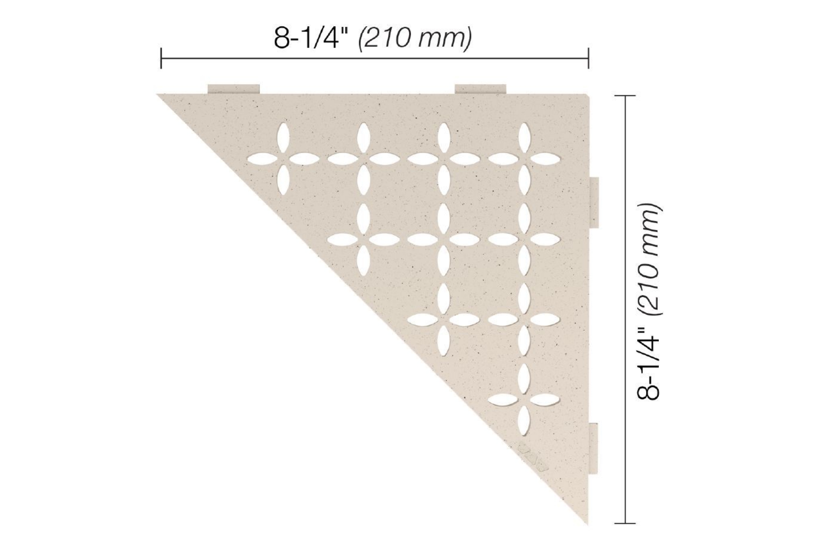 Schluter Shelf-E Triangle Coin Floral Ivoire SES1D5TSI