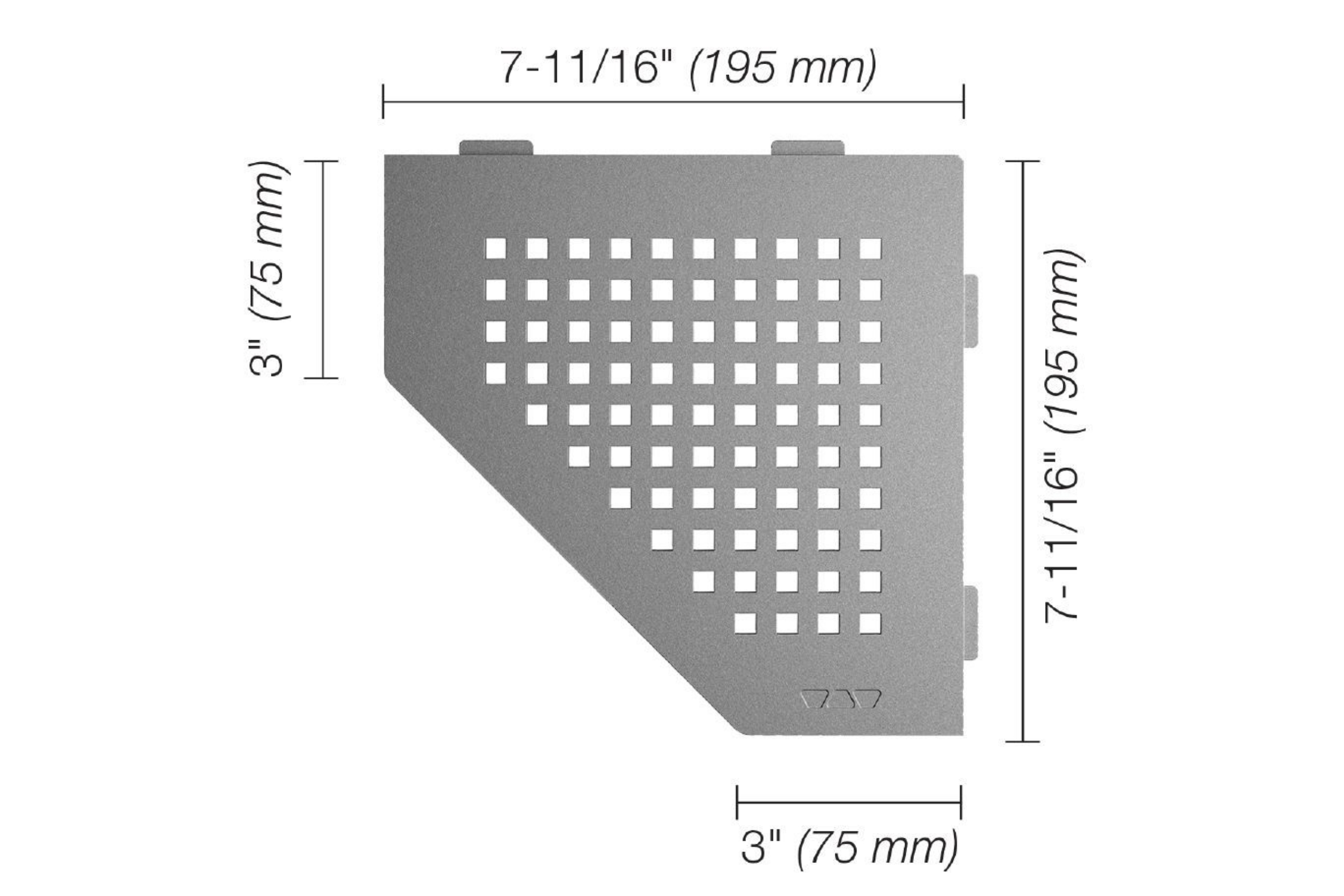 Schluter Shelf-E Pentagone Coin Square Étain SES2D3TSG