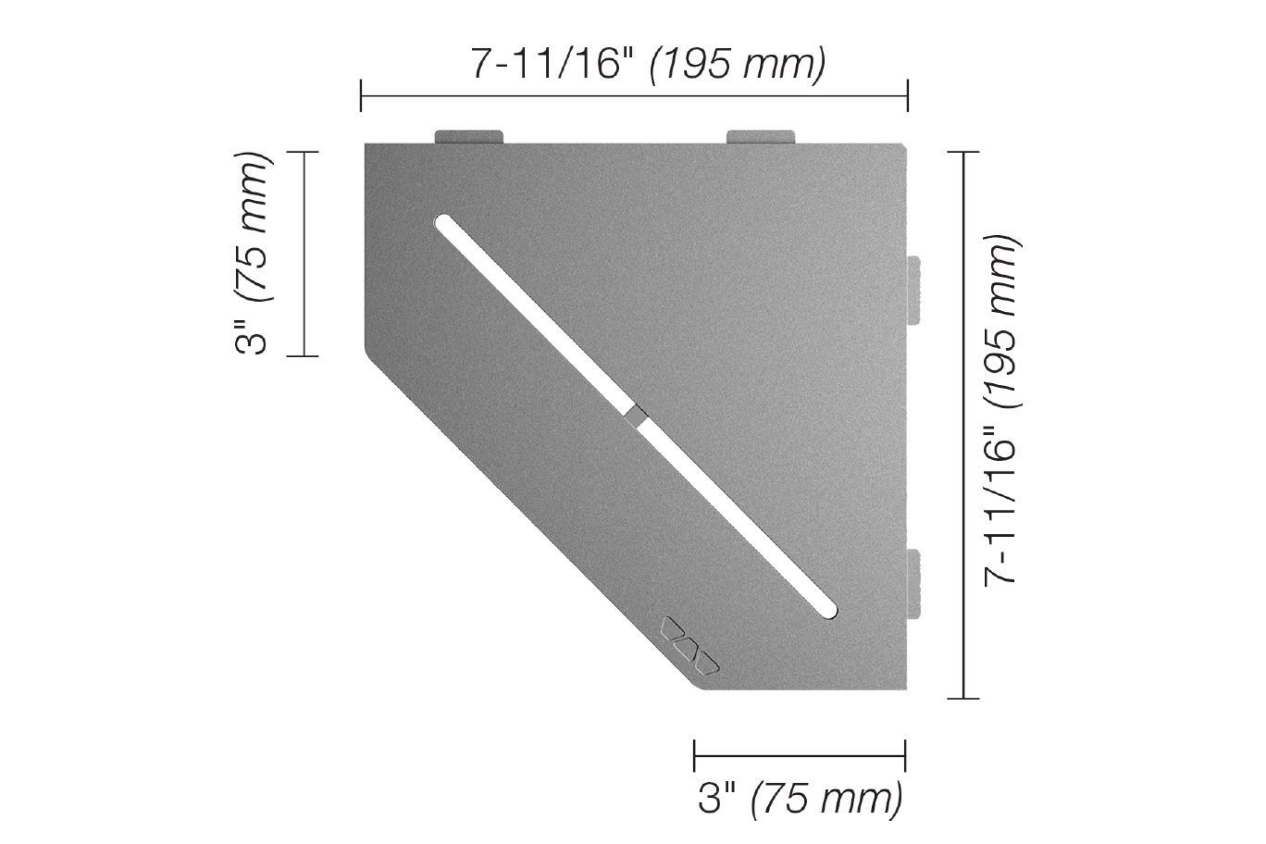 Schluter Shelf-E Pentagone Coin Pure Étain SES2D7TSG