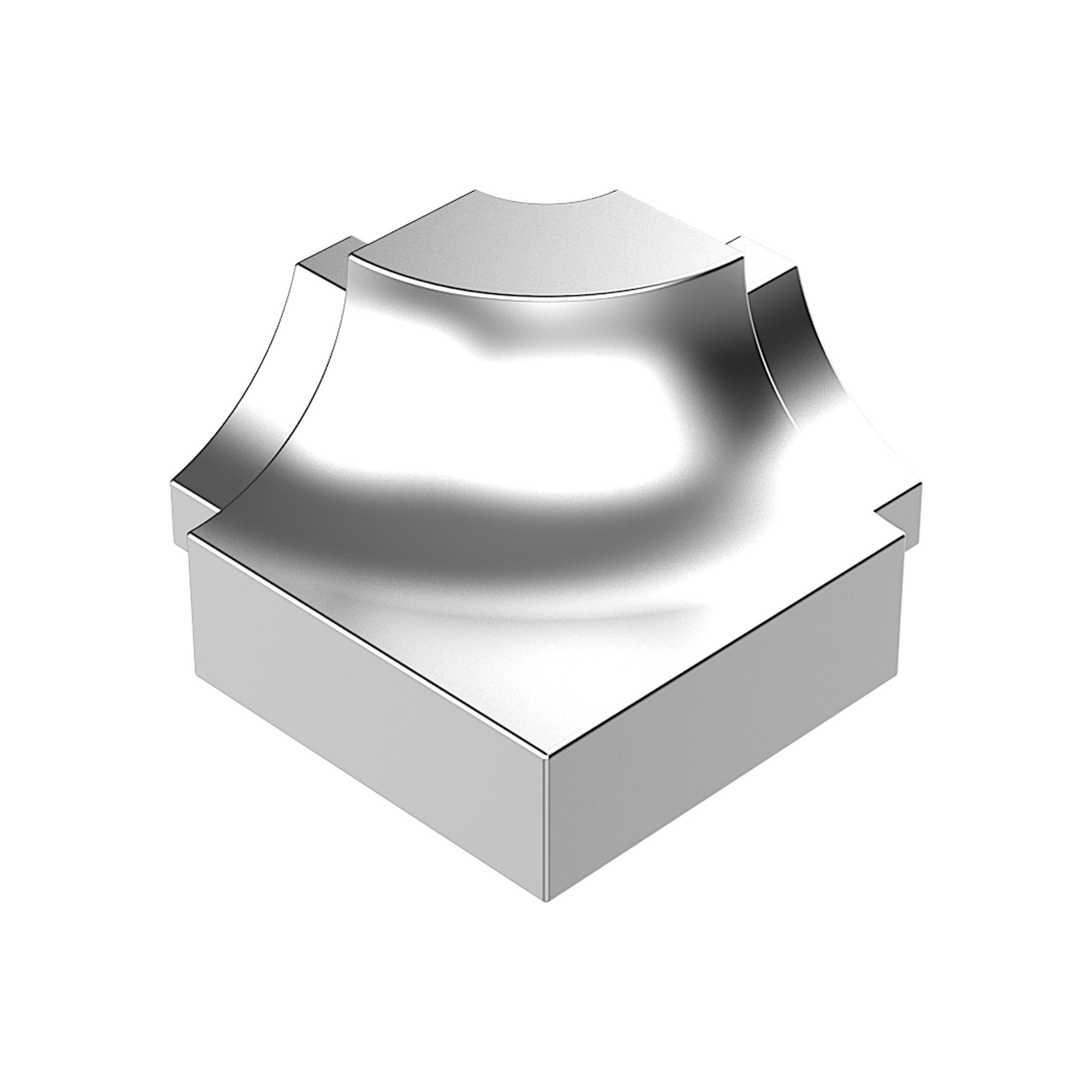 PROROUND Cove-Shaped WF Outside Corner | Satin Silver